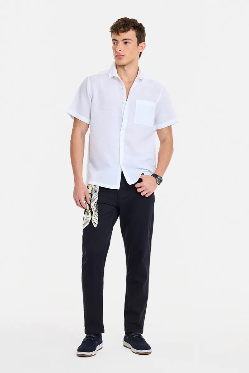 White Cotton Linen Shirt