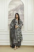 Noir Bloom Floral Cotton Anarkali Set