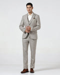 Brown Three Piece Textured Suit - Dayle