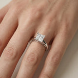 Iris Vintage Princess Diamond Engagement Ring in White Gold