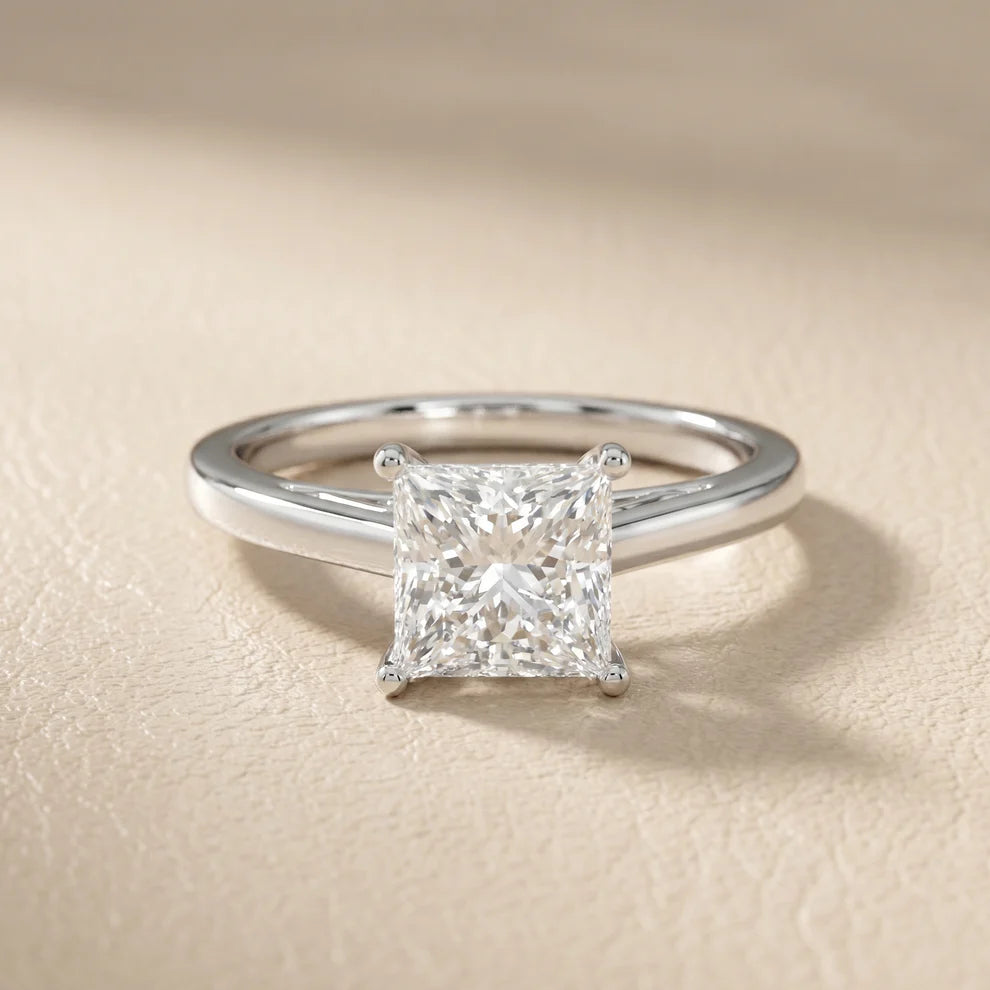 Iris Vintage Princess Diamond Engagement Ring in White Gold