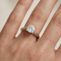 Vintage Round Diamond Engagement Ring in White Gold