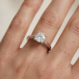 Vintage Round Diamond Engagement Ring in White Gold