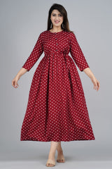 Avira Maroon Belted Anarkali Kurta