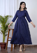 Avira Navy Blue Belted Anarkali Kurta
