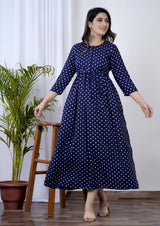 Avira Navy Blue Belted Anarkali Kurta