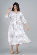 Avira White Belted Anarkali Kurti