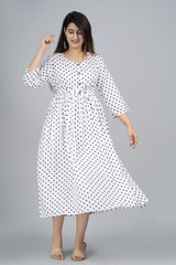 Avira White Belted Anarkali Kurti